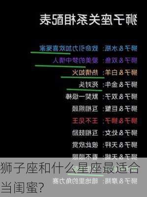 狮子座和什么星座最适合当闺蜜?-第3张图片-滋味星座网